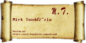 Mirk Teodózia névjegykártya